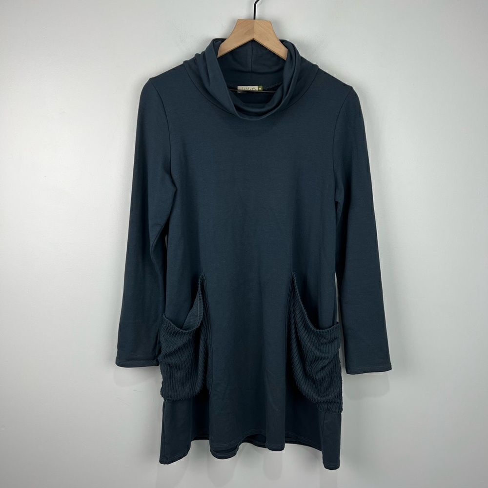 Chalet Blue Turtleneck Tunic Top/Dress M